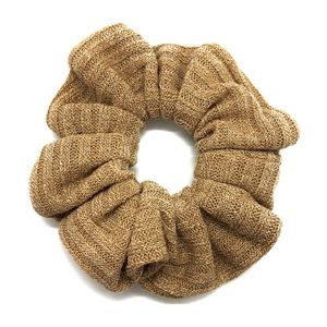 Light Brown Ribbed Cotton Scrunchie